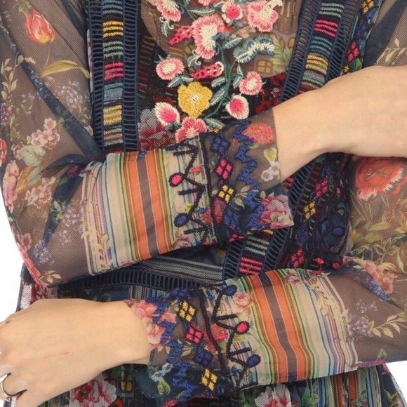 *SOLD* NWT Johnny Was Biya Dayana Mesh Embroidered Maxi Dress - Picture 12 of 12